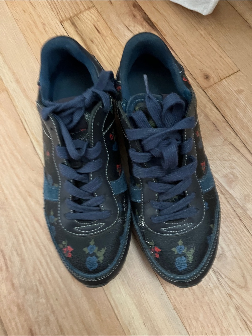 Coach Navy Floral Lace-Up Men's Sneakers